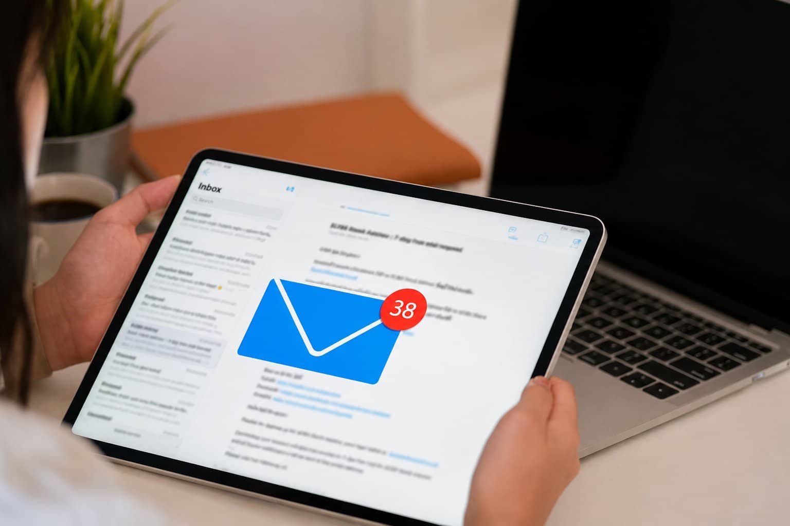 Email campaign dashboard showing open and click metrics