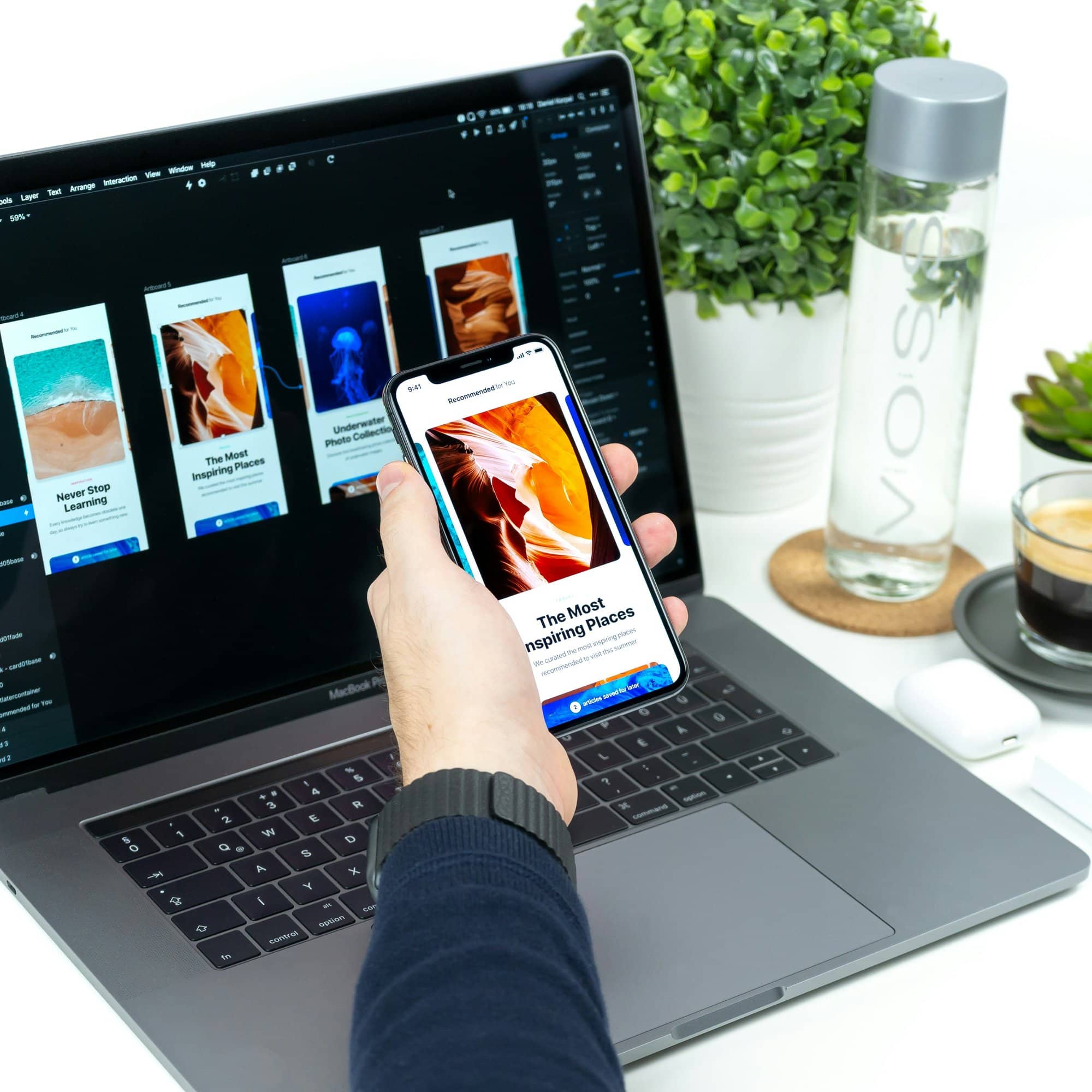 Website interface design on a laptop screen
